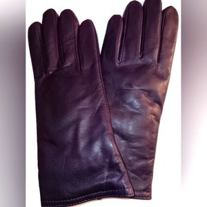 WOMEN'S THINSULATE LEATHER GLOVES PURPLE, SMALL
